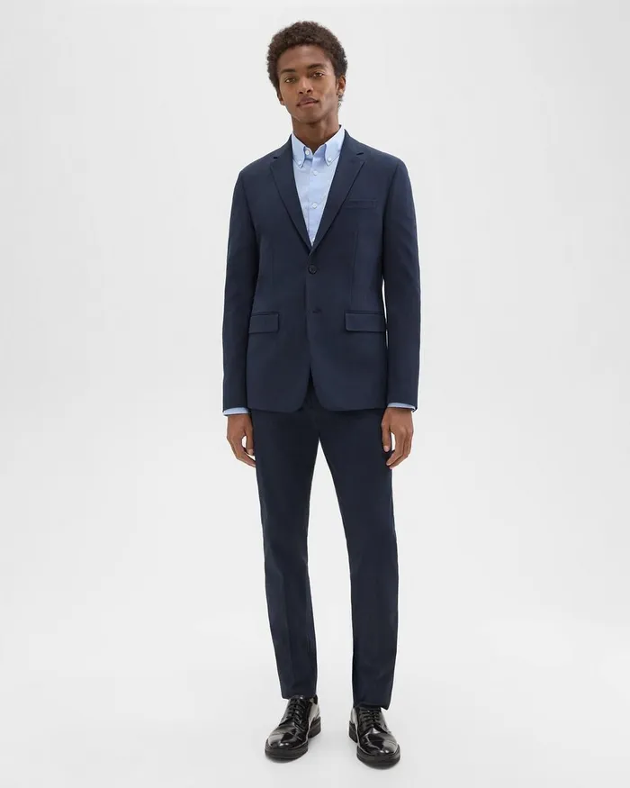 Men Blazers Jackets Theory Morton Blazer In Stretch Cotton Baltic
