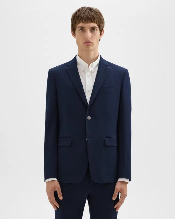 Men Blazers Jackets Theory Morton Blazer In Textured Gabardine Baltic