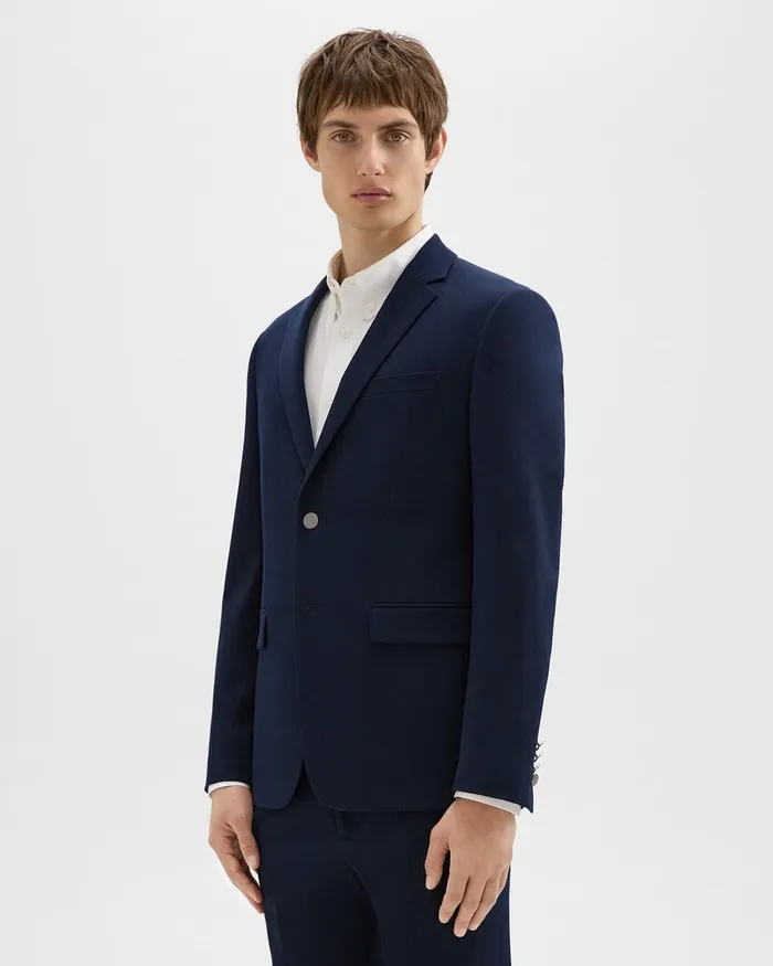 Men Blazers Jackets Theory Morton Blazer In Textured Gabardine Baltic