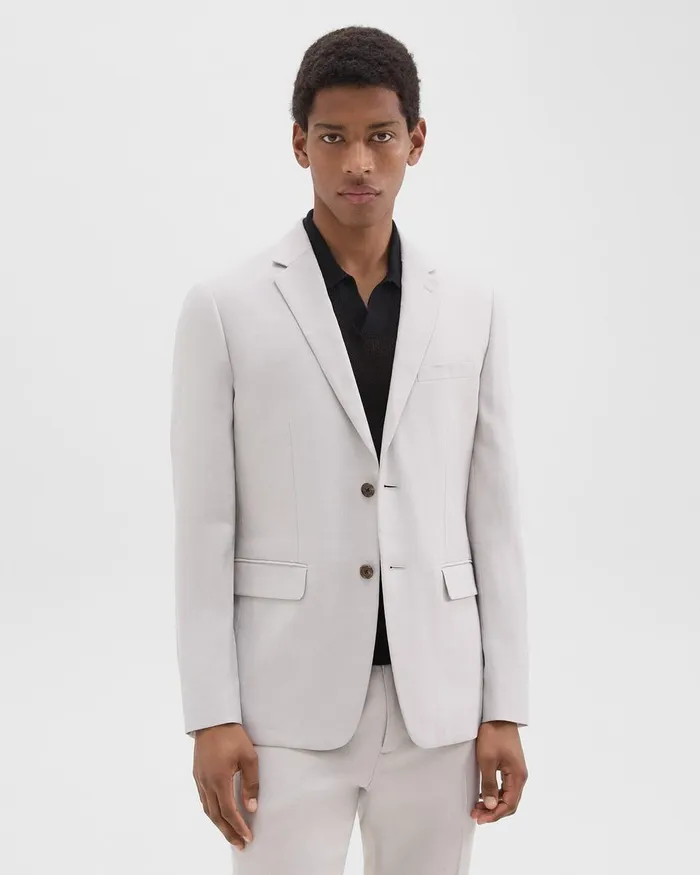Men Blazers Jackets Theory Morton Slim Blazer In LinenViscose Limestone