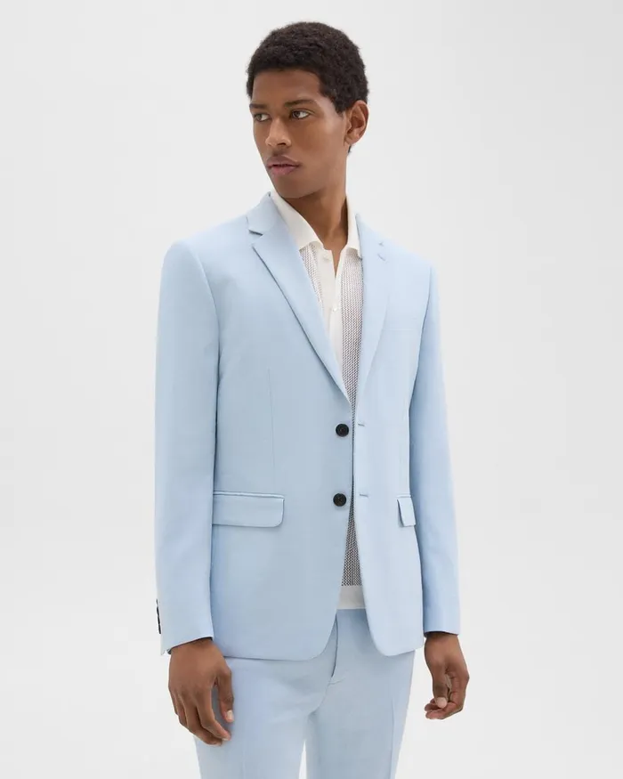 Men Blazers Jackets Theory Morton Slim Blazer In LinenViscose Skylight
