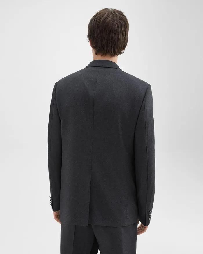 Men Blazers Jackets Theory Nostrand Blazer In Stretch Flannel Charcoal Melange