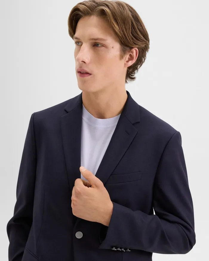 Men Blazers Jackets Theory Nostrand Blazer In Stretch Flannel Dark Navy