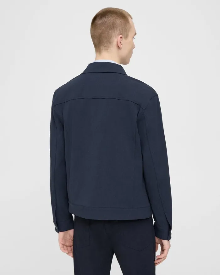 Men Blazers Jackets Theory River Trucker Jacket In Neoteric Twill Baltic