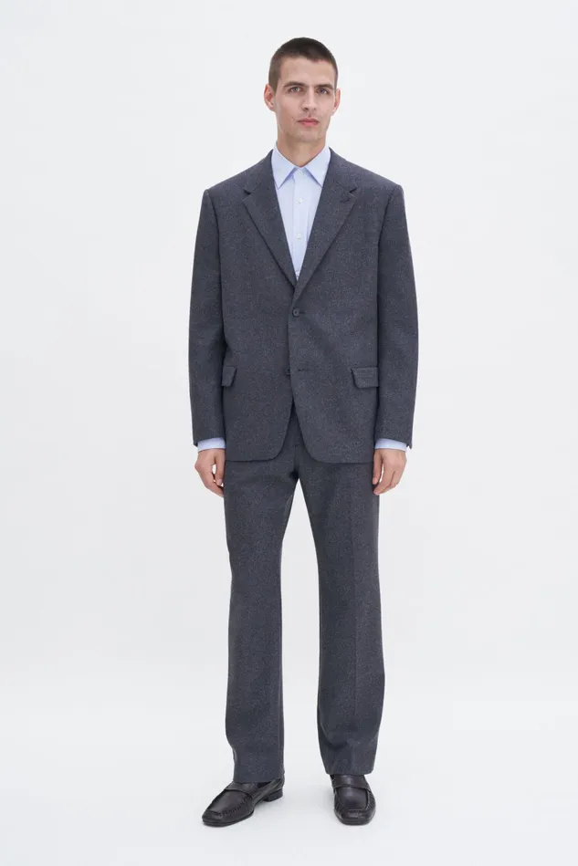 Men Brushed Wool Blazer Anthracite Melange Filippa K Tailoring