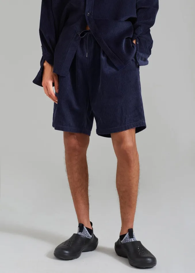 Men Camden Corduroy Shorts 8211 Navy The Frankie Shop Bottoms