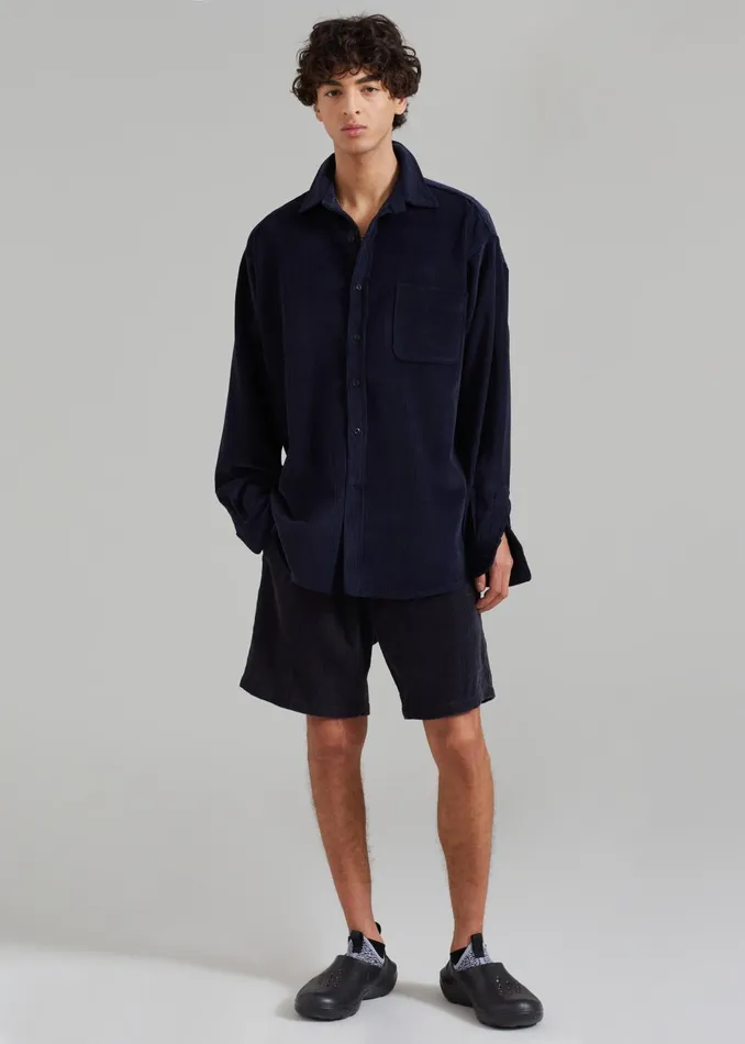 Men Camden Corduroy Shorts 8211 Navy The Frankie Shop Bottoms
