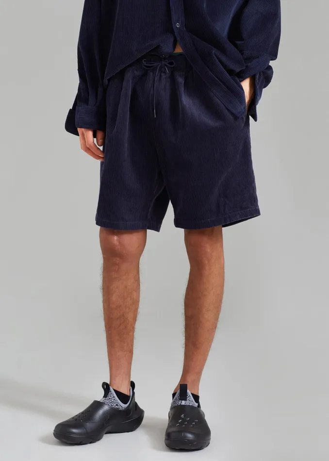 Men Camden Corduroy Shorts 8211 Navy The Frankie Shop Bottoms