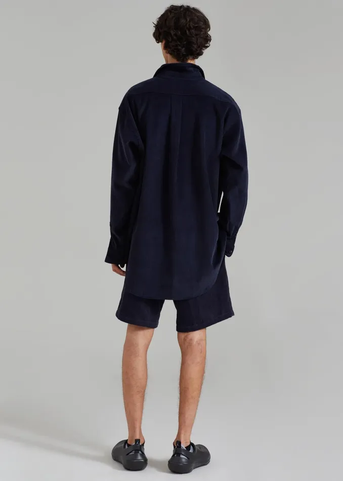 Men Camden Corduroy Shorts 8211 Navy The Frankie Shop Bottoms