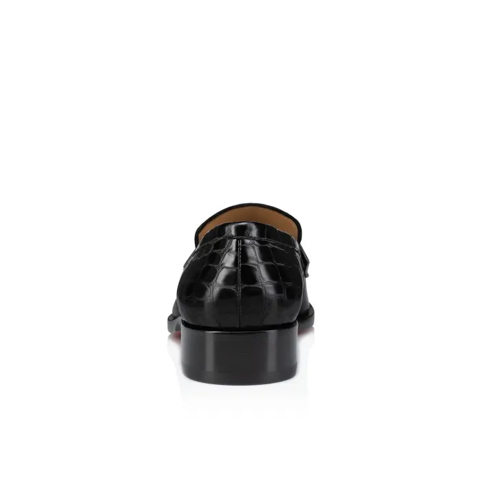 Men Chambelimoc Loafers 8211 Alligator Embossed Calf Leather 8211 Black Christian Louboutin Loafers and Moccasins