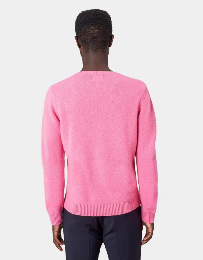 Men Classic Merino Wool Crew Stone Blue Colorful Standard Knit Sweaters