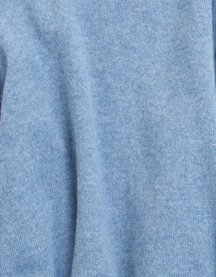 Men Classic Merino Wool Crew Stone Blue Colorful Standard Knit Sweaters