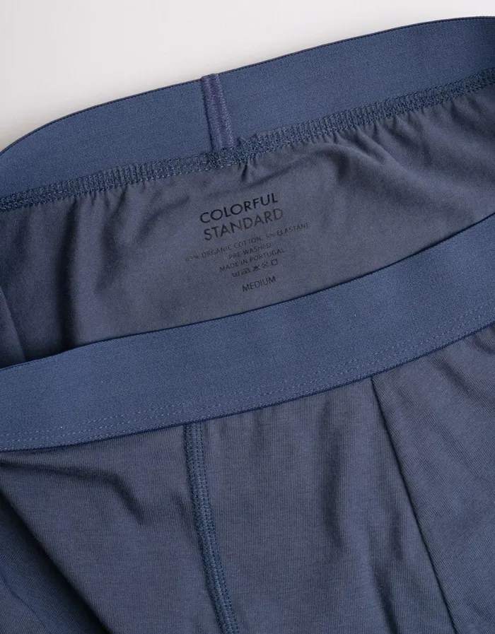 Men Classic Organic Boxer Briefs Petrol Blue Colorful Standard Underwear