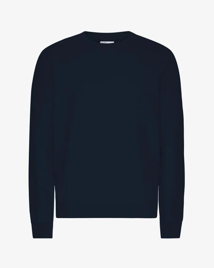 Men Classic Organic Crew Navy Blue Colorful Standard Crewneck Sweatshirts