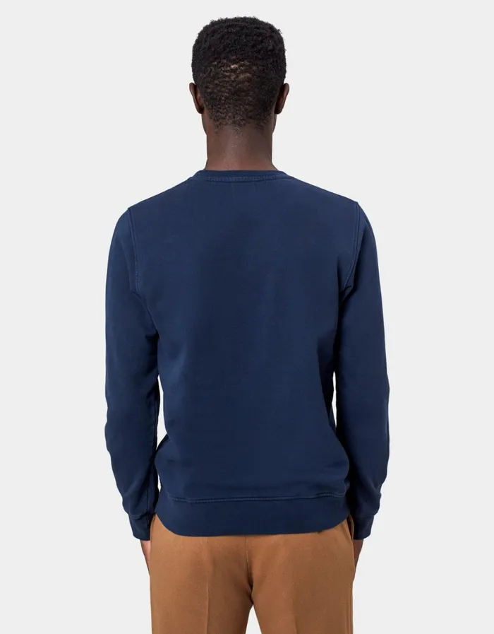 Men Classic Organic Crew Navy Blue Colorful Standard Crewneck Sweatshirts