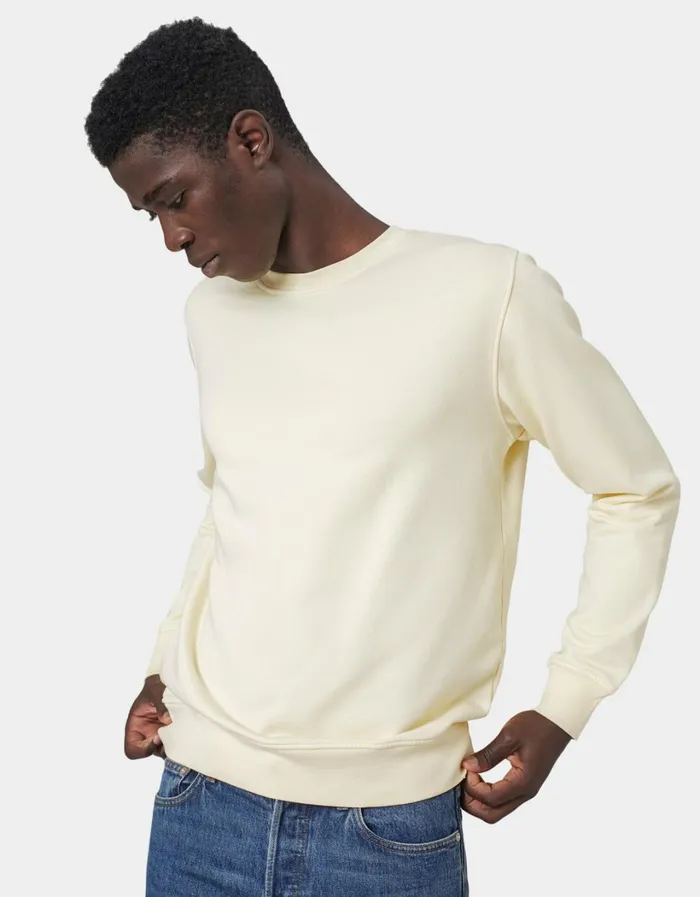 Men Classic Organic Crew Raspberry Pink Colorful Standard Crewneck Sweatshirts