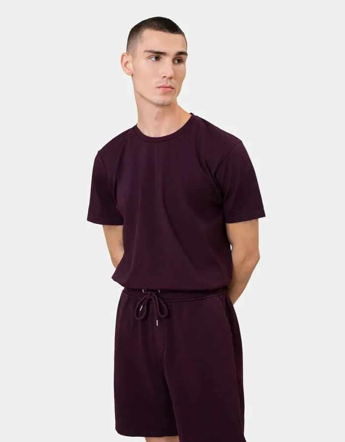 Men Classic Organic Sweatshorts Oxblood Red Colorful Standard Shorts