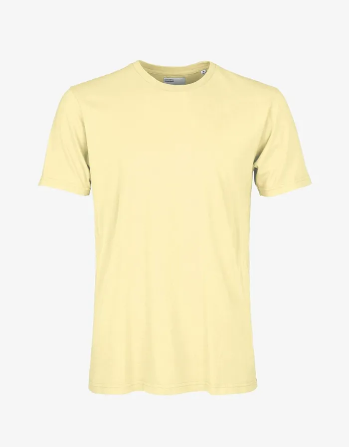 Men Classic Organic Tee Soft Yellow Colorful Standard TShirts