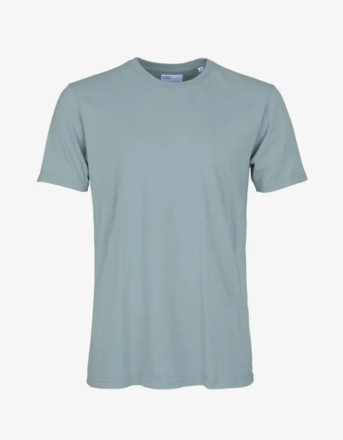 Men Classic Organic Tee Steel Blue Colorful Standard TShirts