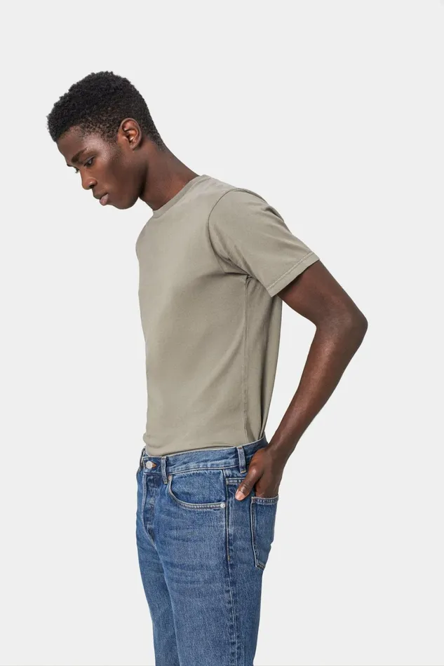 Men Classic Organic Tee Steel Blue Colorful Standard TShirts