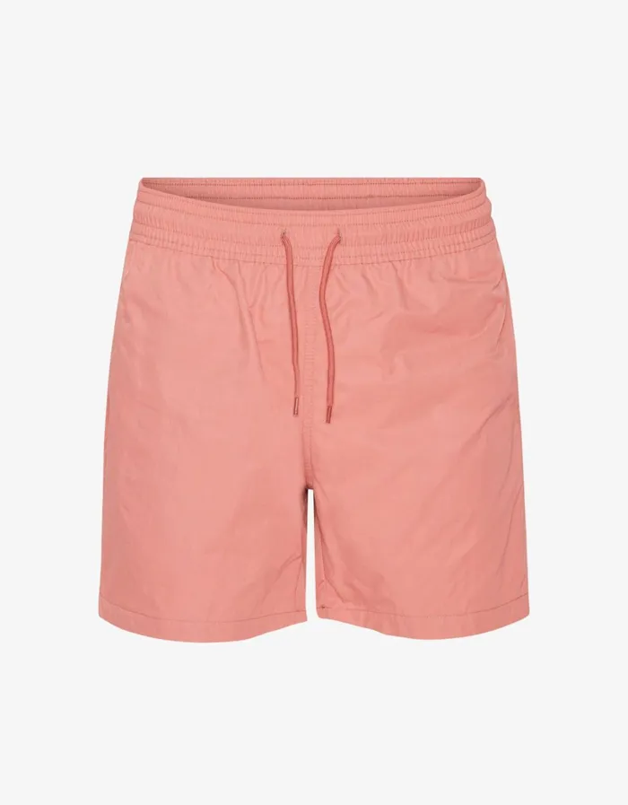 Men Classic Swim Shorts Bright Coral Colorful Standard Shorts