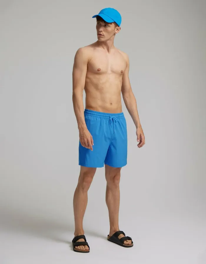 Men Classic Swim Shorts Bright Coral Colorful Standard Shorts