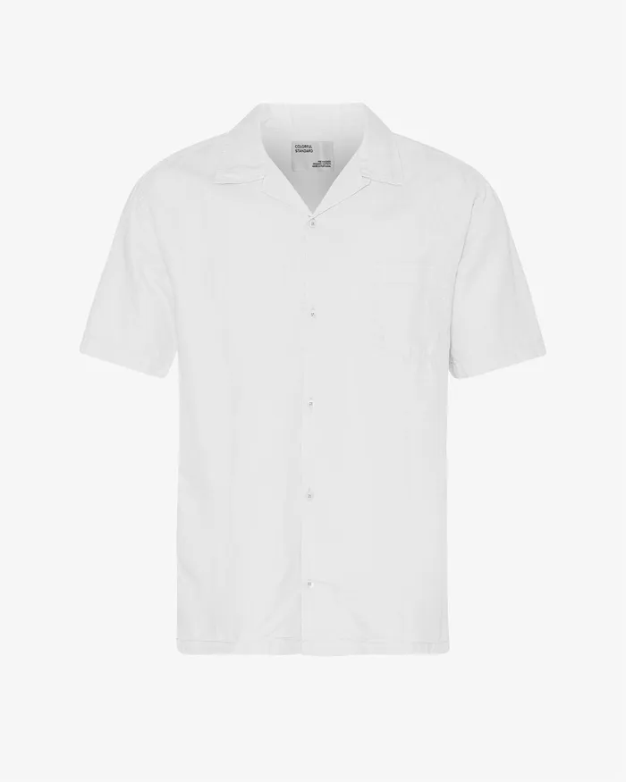 Men Colorfulstandard Linen Short Sleeved Shirt 8211 Optical White Shirts