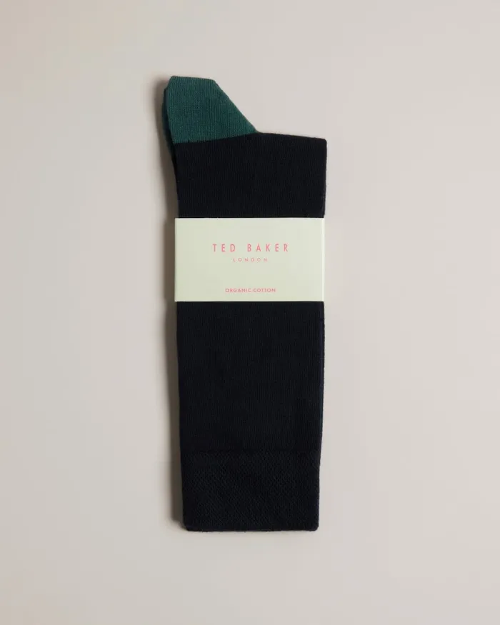 Men CORECOL 8211 Plain Crew Socks Dark Navy Ted Baker Socks