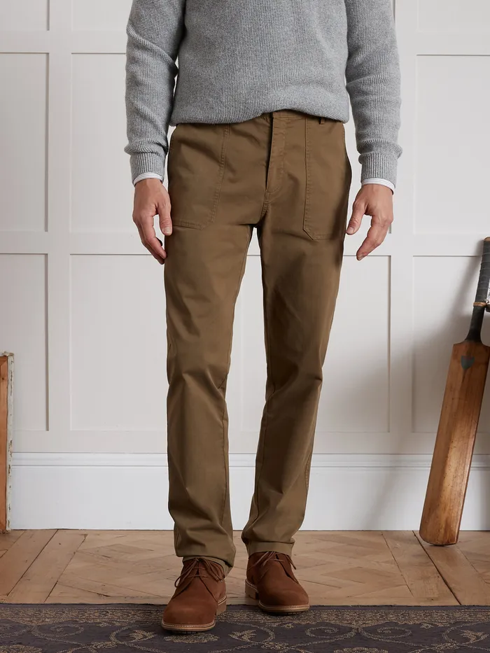 Men Cyrillus Clothing Carpenter Trousers With Elastic Waistband Army