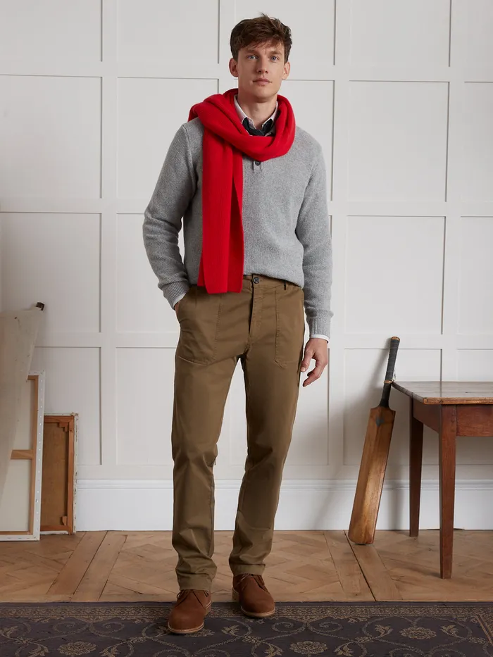 Men Cyrillus Clothing Carpenter Trousers With Elastic Waistband Army