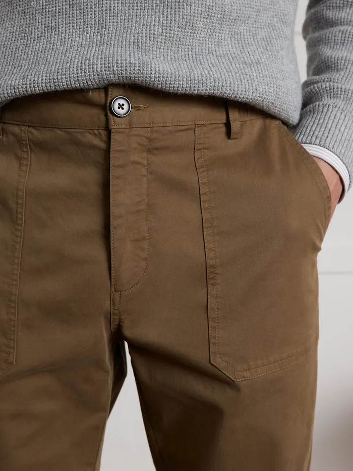 Men Cyrillus Clothing Carpenter Trousers With Elastic Waistband Army