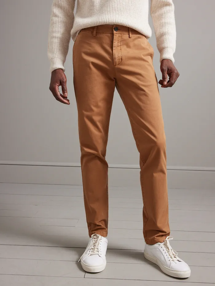Men Cyrillus Clothing Chino Trousers Caramel