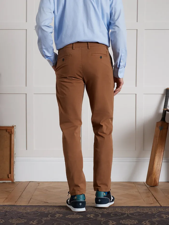 Men Cyrillus Clothing Chino Trousers Caramel
