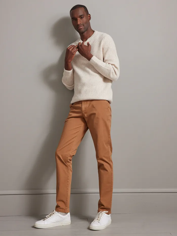 Men Cyrillus Clothing Chino Trousers Caramel