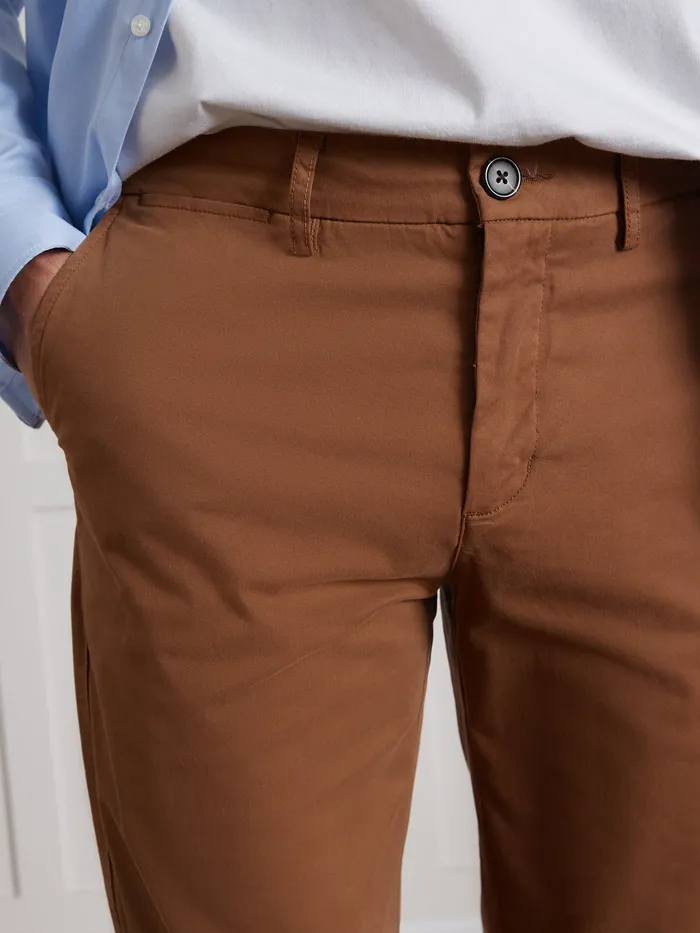 Men Cyrillus Clothing Chino Trousers Caramel
