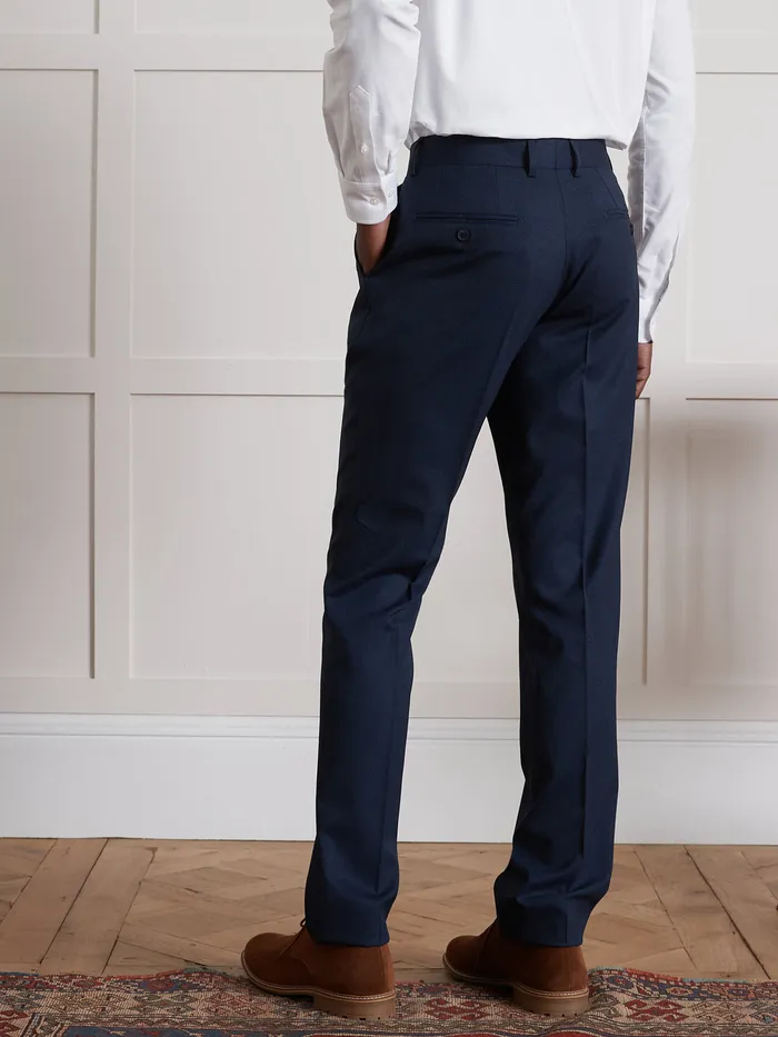 Men Cyrillus Clothing SemiPlain Textured Fabric Suit Trousers Bleu