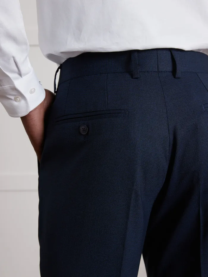 Men Cyrillus Clothing SemiPlain Textured Fabric Suit Trousers Bleu