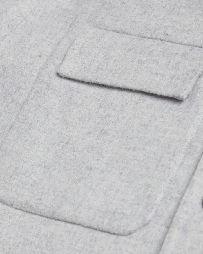 Men DALCH 8211 Wool Blend Overshirt Light Grey Ted Baker Shirts