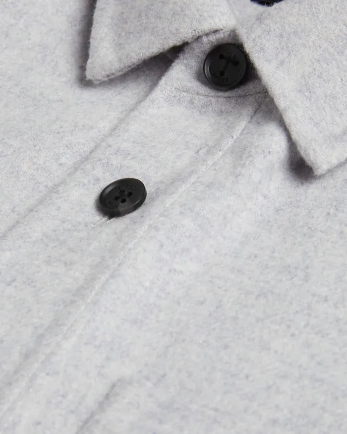 Men DALCH 8211 Wool Blend Overshirt Light Grey Ted Baker Shirts