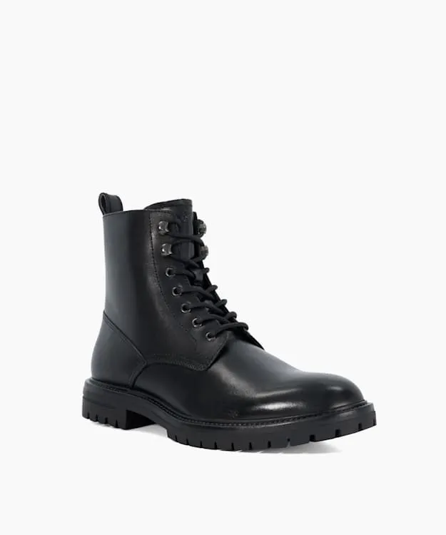 Men Dune London Black Boots Chunky Lace Up Boots Black