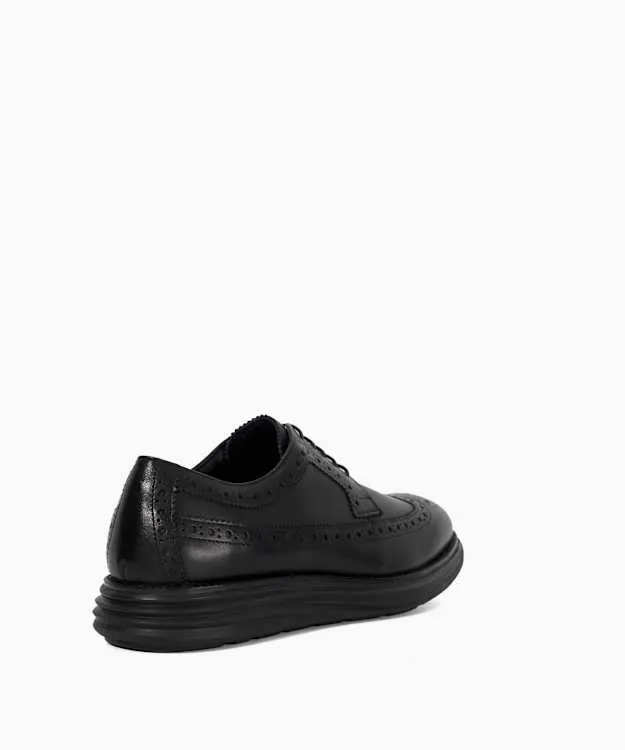 Men Dune London Black Shoes Layered Sole Lace Up Brogues Black