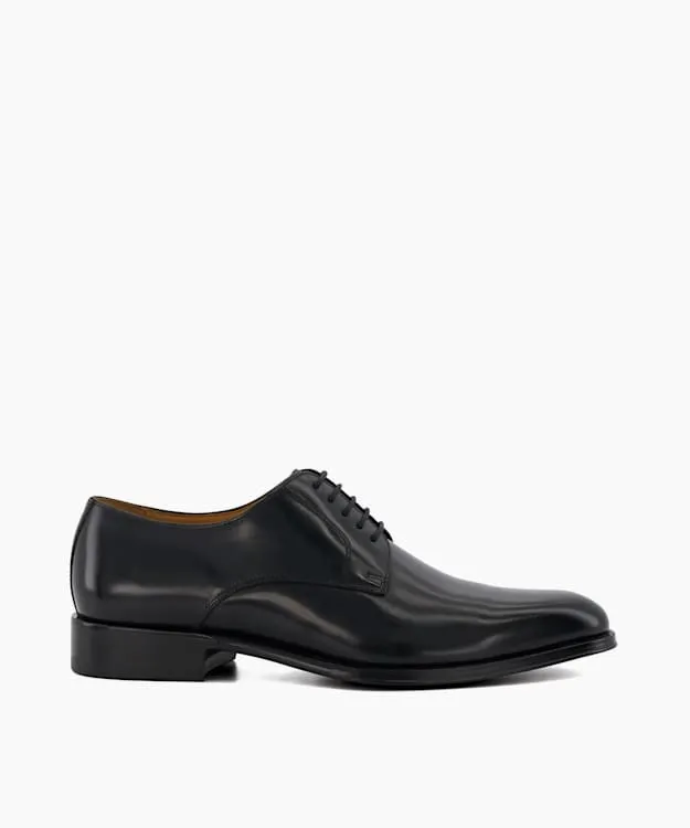 Men Dune London Black Shoes Premium Leather Derby Shoes Black Leather