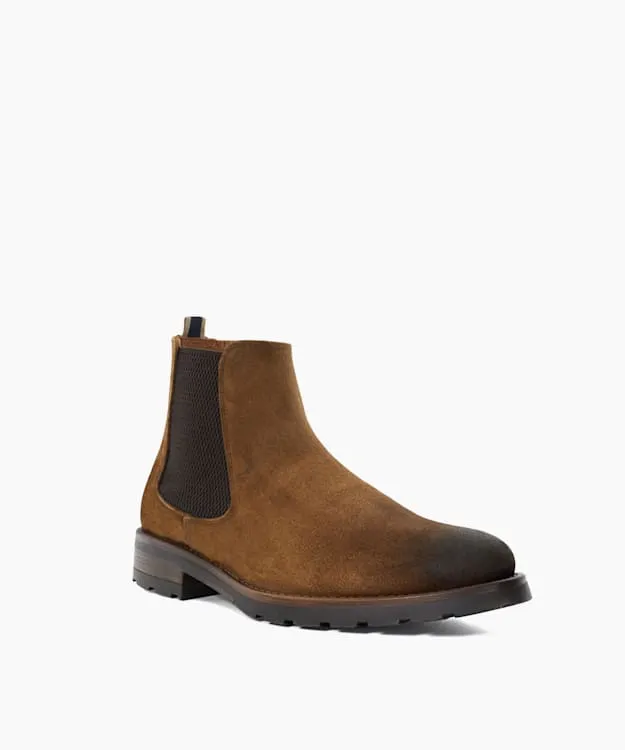 Men Dune London Chelsea Boots Brushed Suede Chelsea Boots Brown
