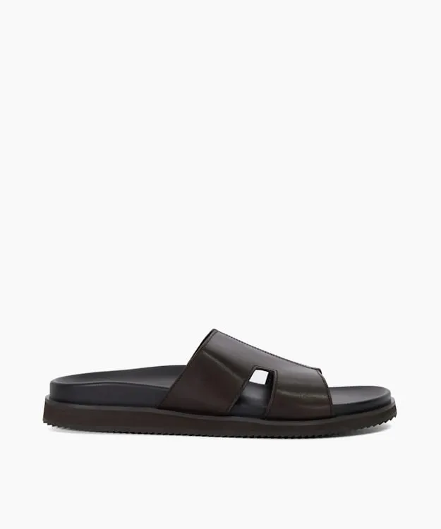 Men Dune London Leather Sandals Leather Sandals Brown