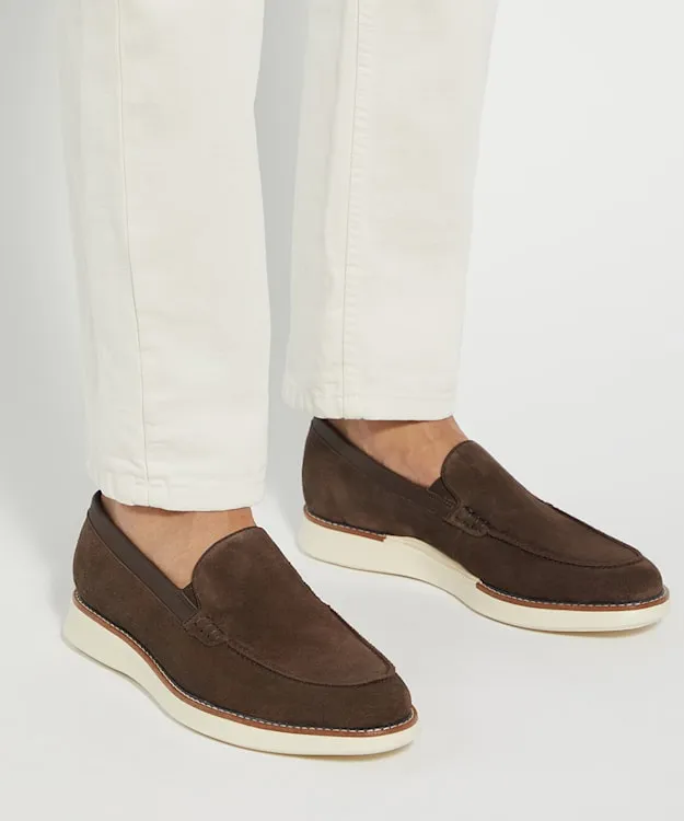 Men Dune London Loafers Wedge Sole Slip On Loafers Brown