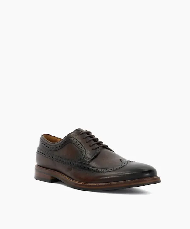 Men Dune London Smart Shoes Lace Up Brogues Brown