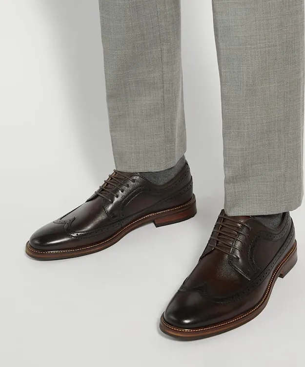 Men Dune London Smart Shoes Lace Up Brogues Brown