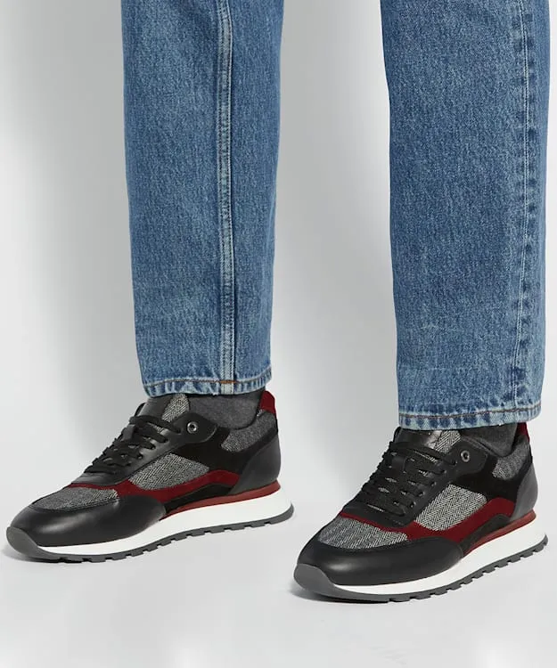 Men Dune London Trainers Colour Block Runners Black