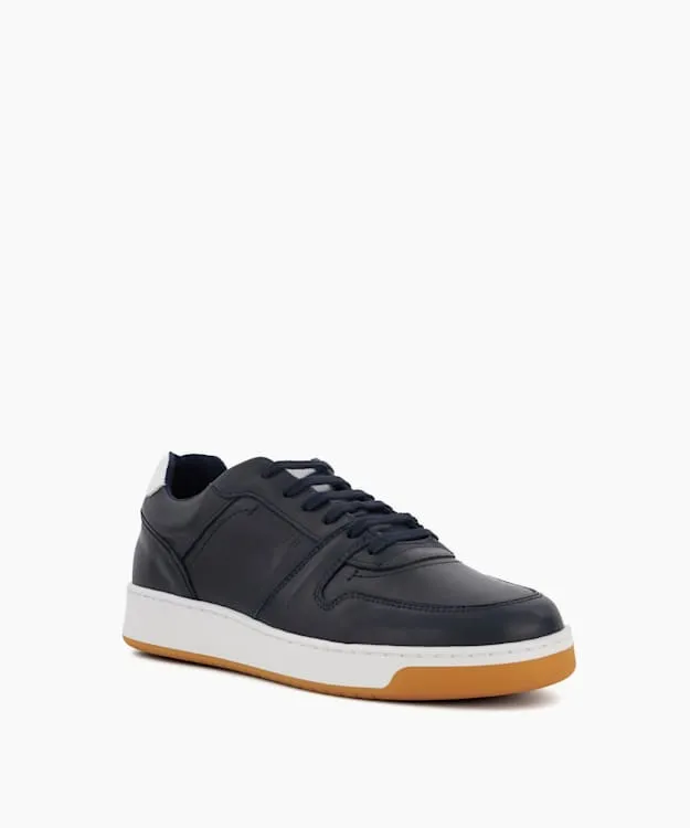 Men Dune London Trainers Sustainable Leather LaceUp Trainers Blue Leather