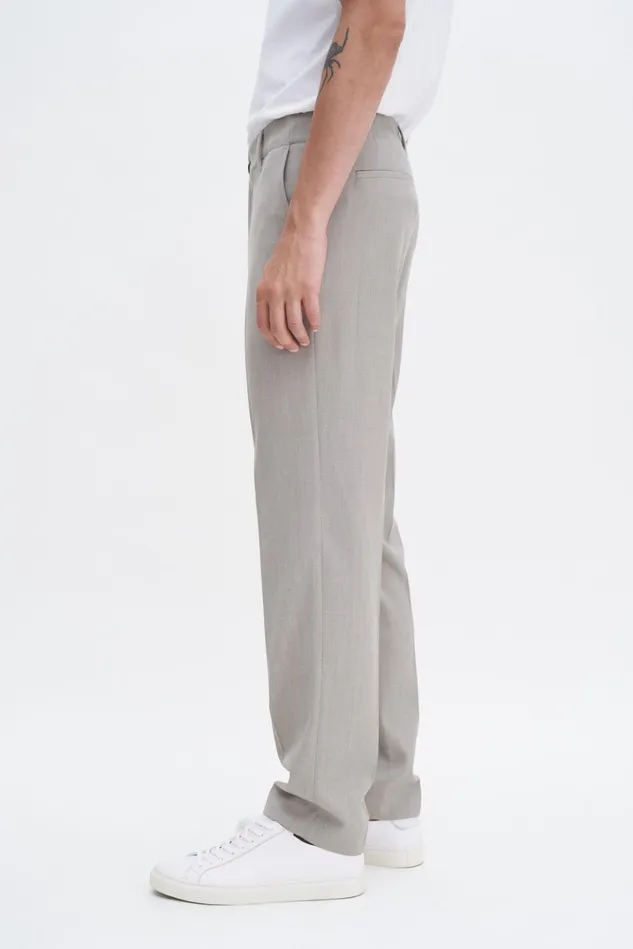 Men Elastic Waist Tailored Trousers Sage Melange Filippa K Trousers